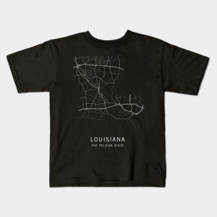 Louisiana State Road Map Kids T-Shirt